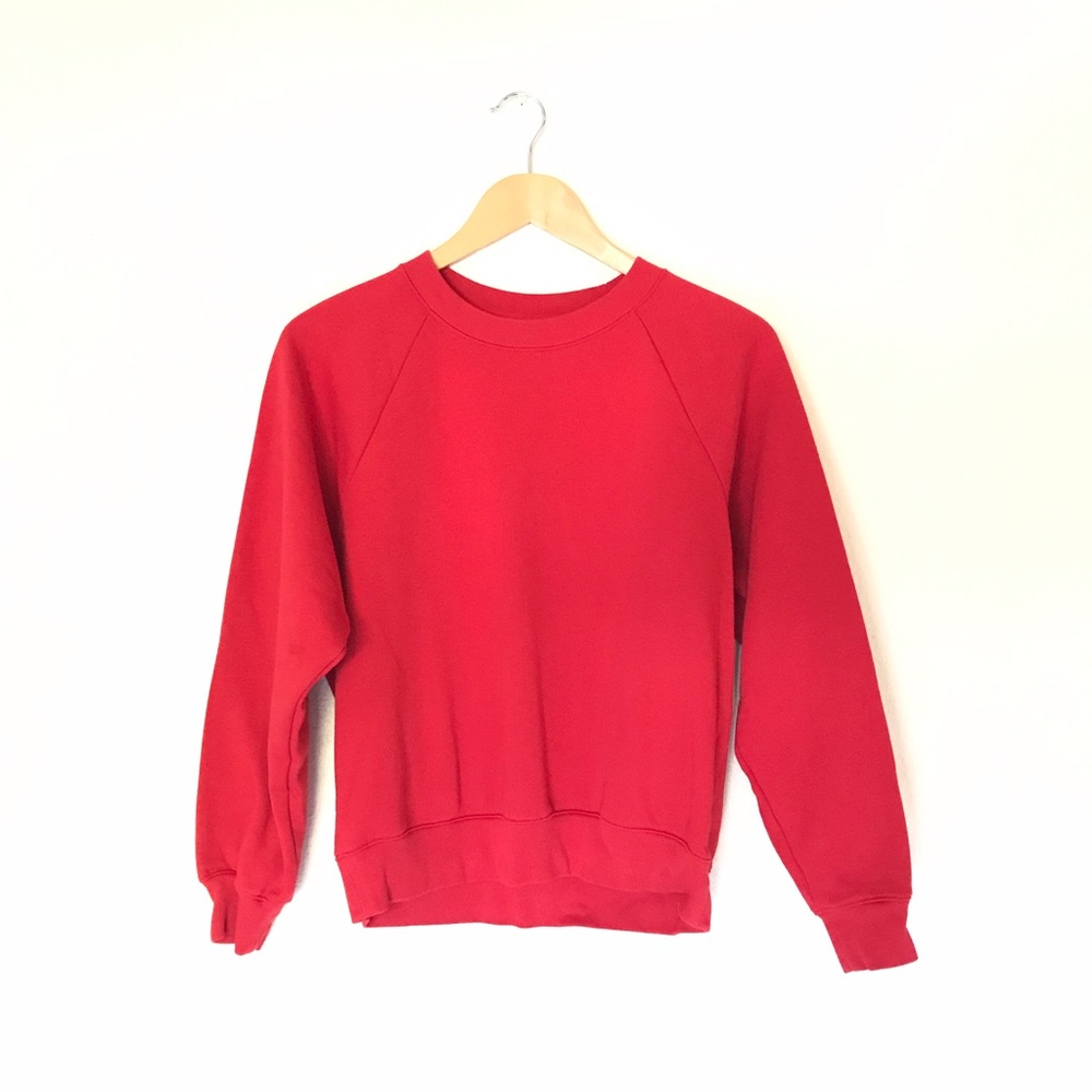 GAP Vintage Soft Raglan Crewneck Sweatshirt in Modern Red - SP